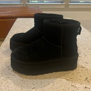 UGG black platform boots size 6.